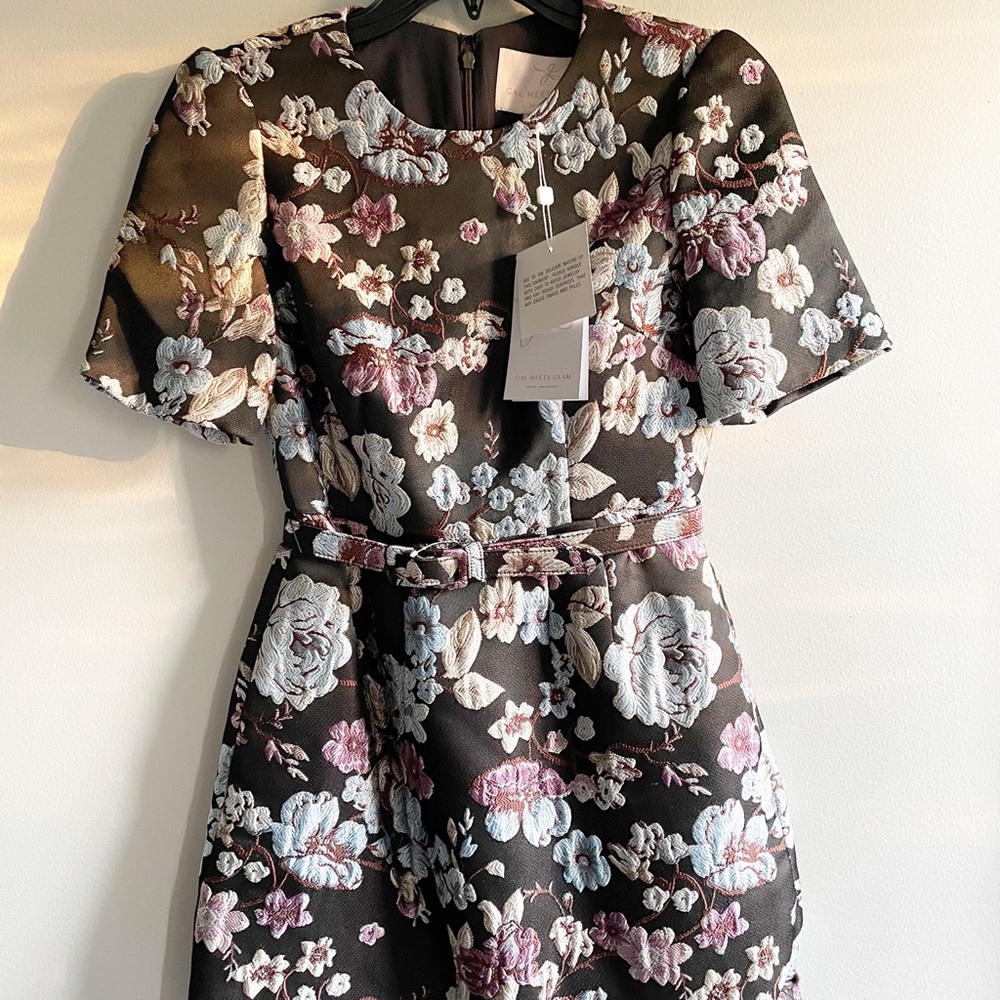 Gal Meets Glam Presley Tapestry Jacquard Dress 00P - Picture 6 of 6